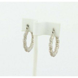 Sterling Silver Textured Hoop Earrings